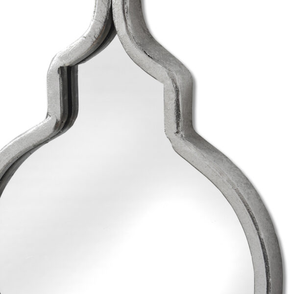 Silver Quarterfoil Decorative Hanging Mirror | Fully Assembled