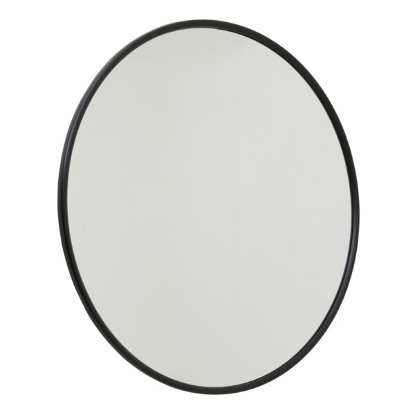 Black Large Circular Metal Wall Mirror | Fully Assembled