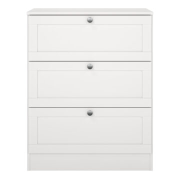 Bronte Chest with 3 Frame Drawers in White