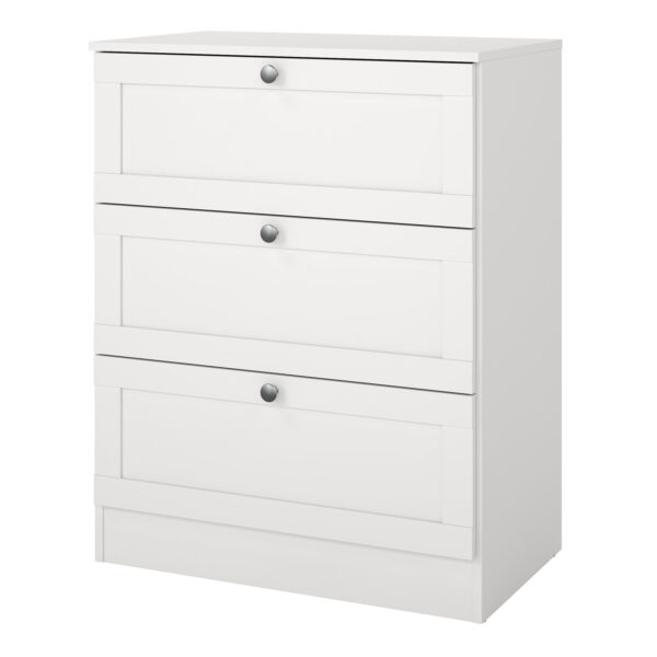 Bronte Chest with 3 Frame Drawers in White | Self Assembly