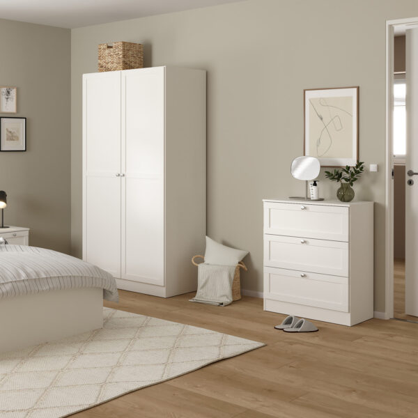 Bronte Chest with 3 Frame Drawers in White | Self Assembly